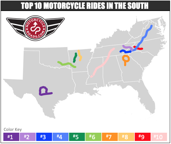 south best motorcycle rides