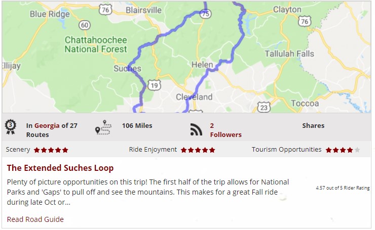 the extended suches loop motorcycle ride in georgia